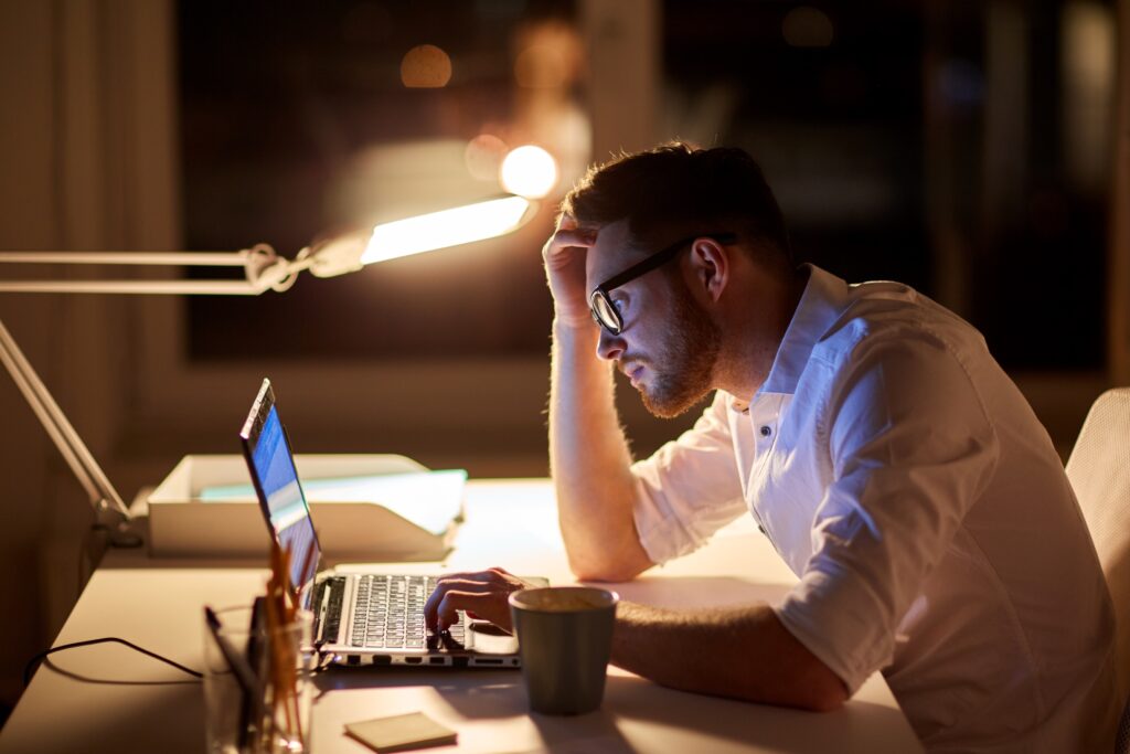 Businessman working late #Wealth